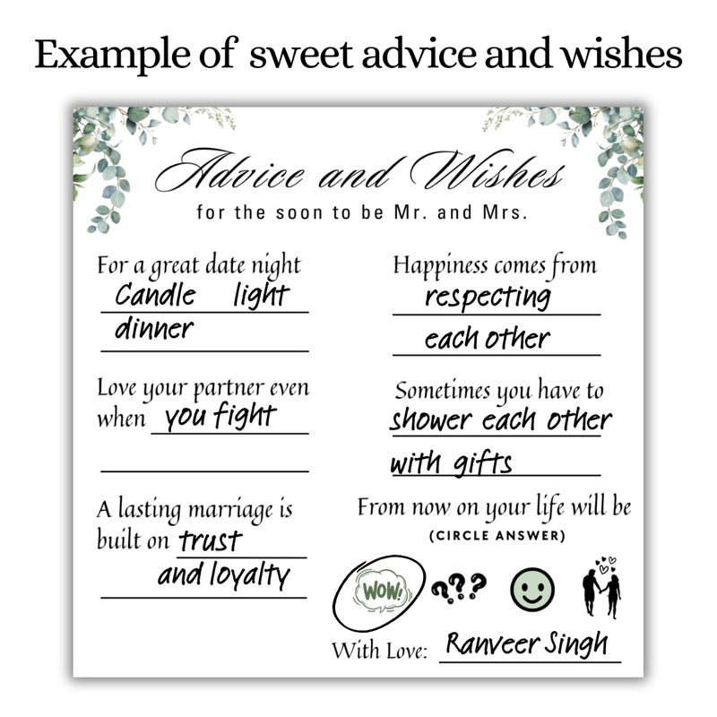 The Decor Cycle The Decor Cycle, 50 Cards in a pack, Advice and wishes for the couple to make your Wedding and Pre Wedding celebrations fun and memorable for your guests, 4x4 inches  - Image 3