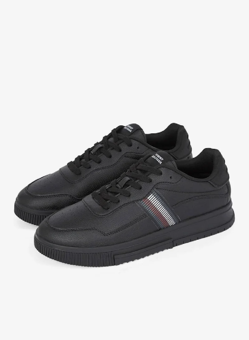 TOMMY HILFIGER Signature Tape Textured Leather Sneakers