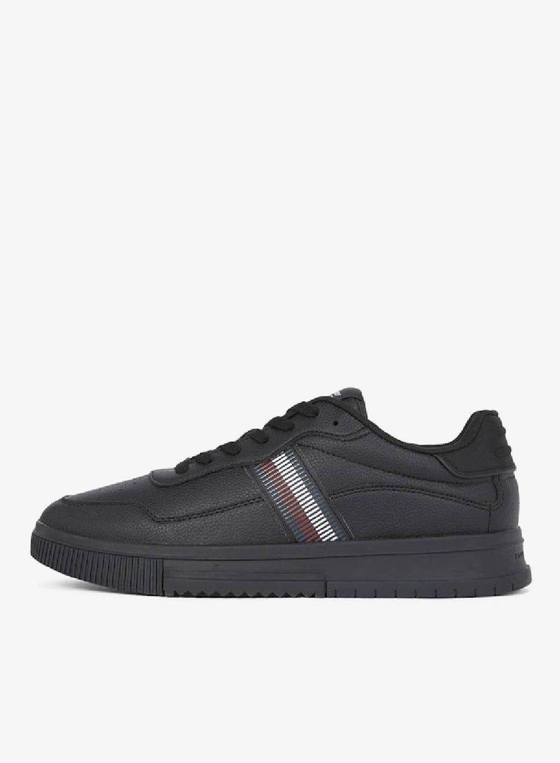 TOMMY HILFIGER Signature Tape Textured Leather Sneakers - Image 5