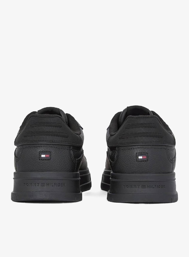 TOMMY HILFIGER Signature Tape Textured Leather Sneakers - Image 3