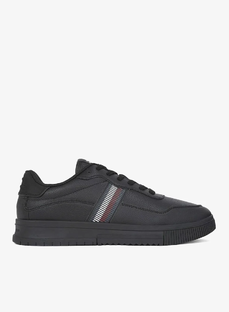TOMMY HILFIGER Signature Tape Textured Leather Sneakers