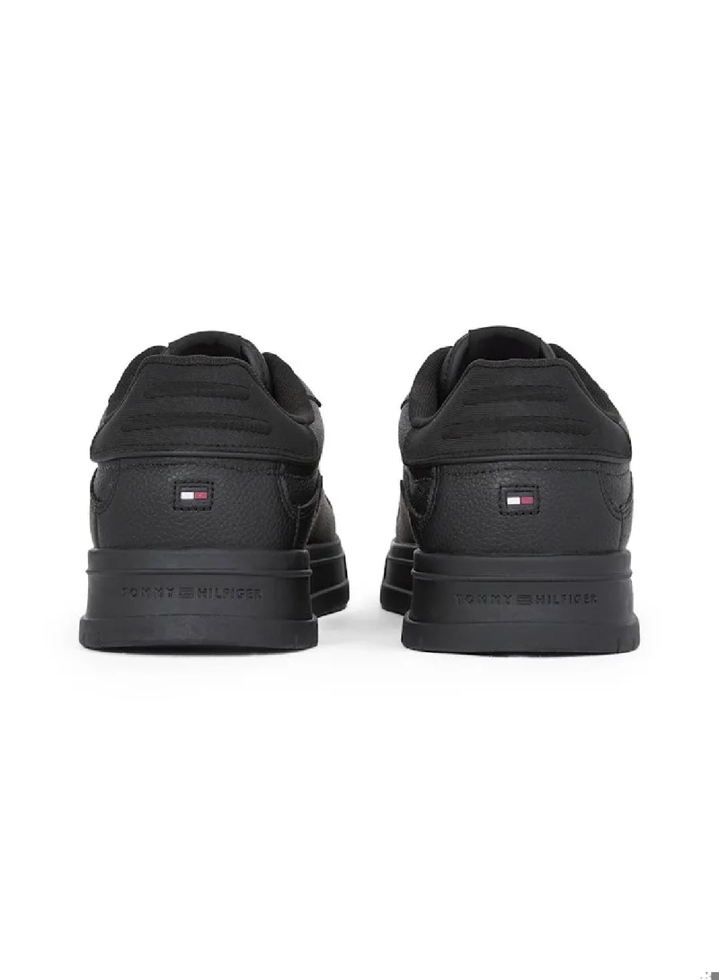 TOMMY HILFIGER Signature Tape Textured Leather Sneakers