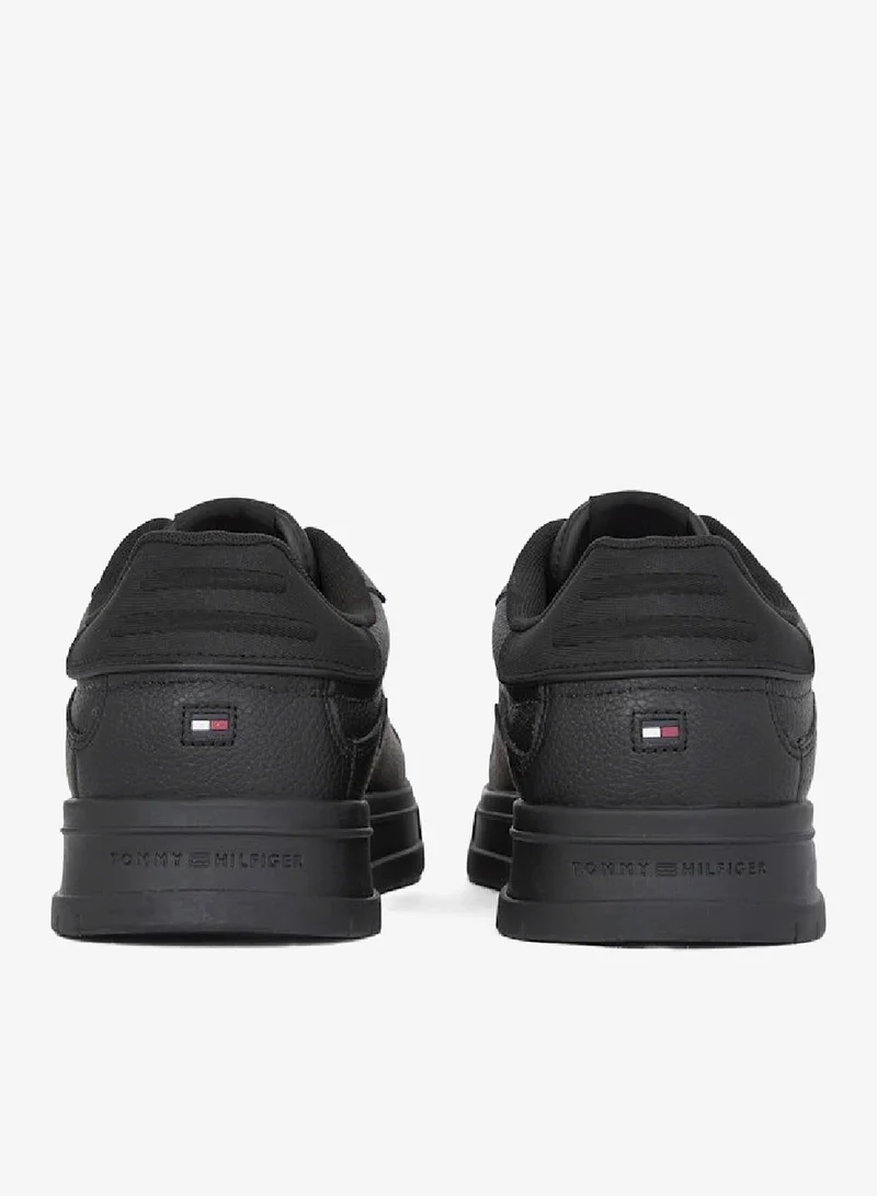 TOMMY HILFIGER Signature Tape Textured Leather Sneakers