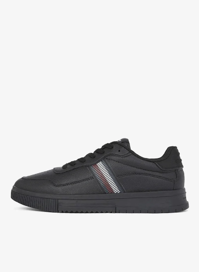 TOMMY HILFIGER Signature Tape Textured Leather Sneakers