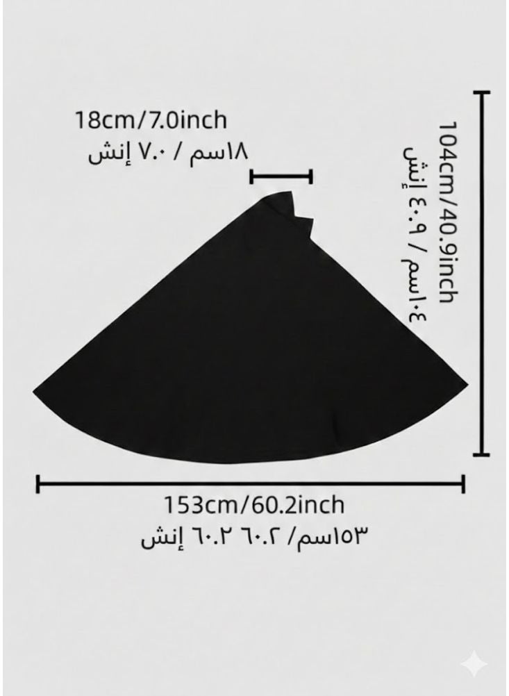 بريميم خمار أسود نسائي - زي صلاة إسلامي محتشم، خمار فضفاض واسع للحج والعمرة - Image 4