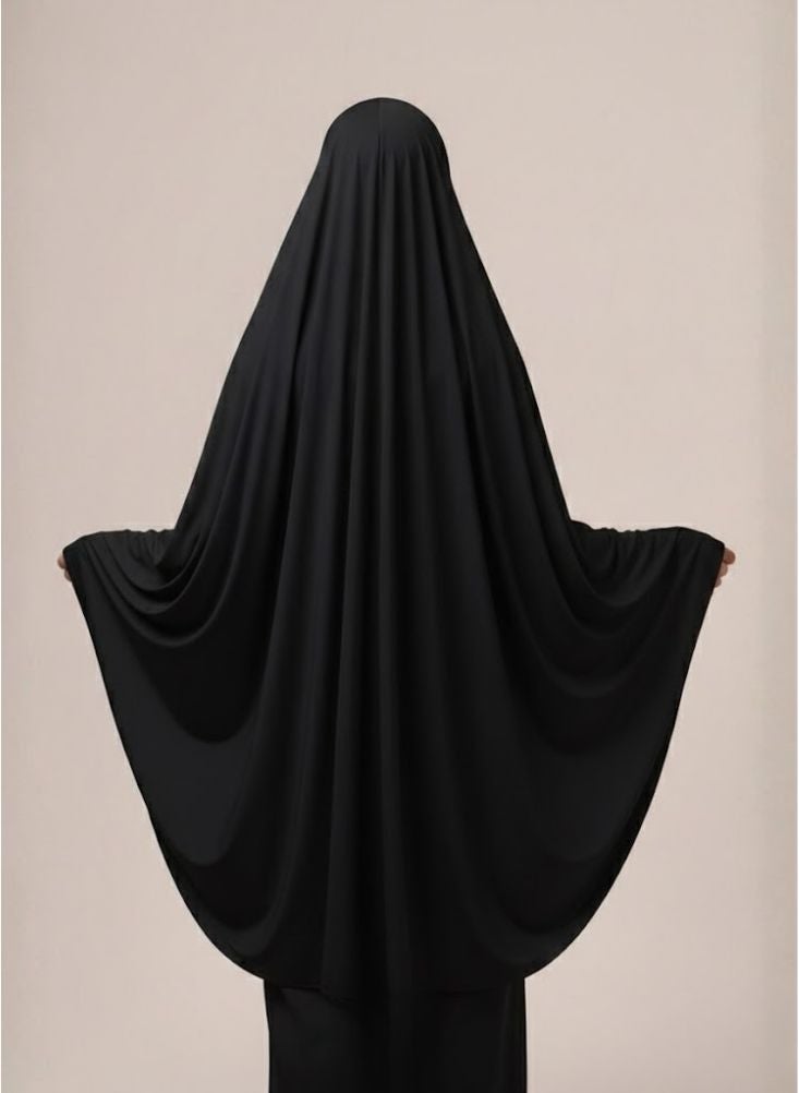 Premium Instant Hijab for Women Black Khimar Full Coverage Head and Neck Scarf Breathable Comfortable Easy Wear Khimar Prayer Shawl Long Islamic Head Covering Suitable for Daily Use Travel Ramadan Eid - Image 4