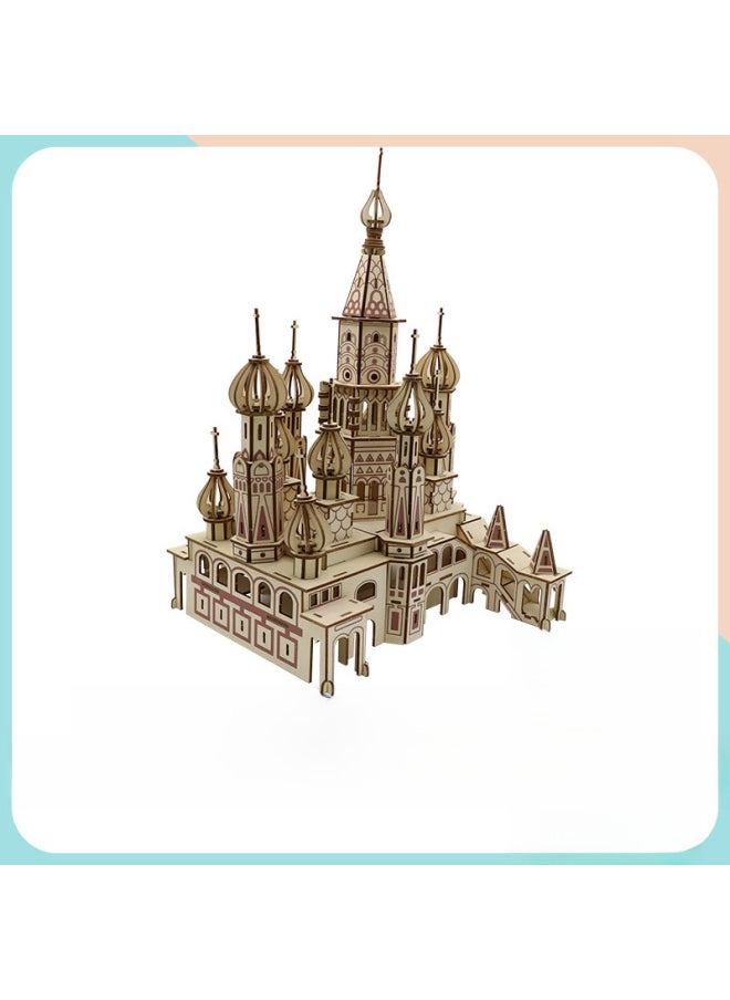 Generic Hot Sale Large St. Petersburg Three-dimensional Puzzle 3diy Handmade Model Building Blocks Quality High Difficulty Building Toy Factory-Color:St. Vassili Church  - Image 1