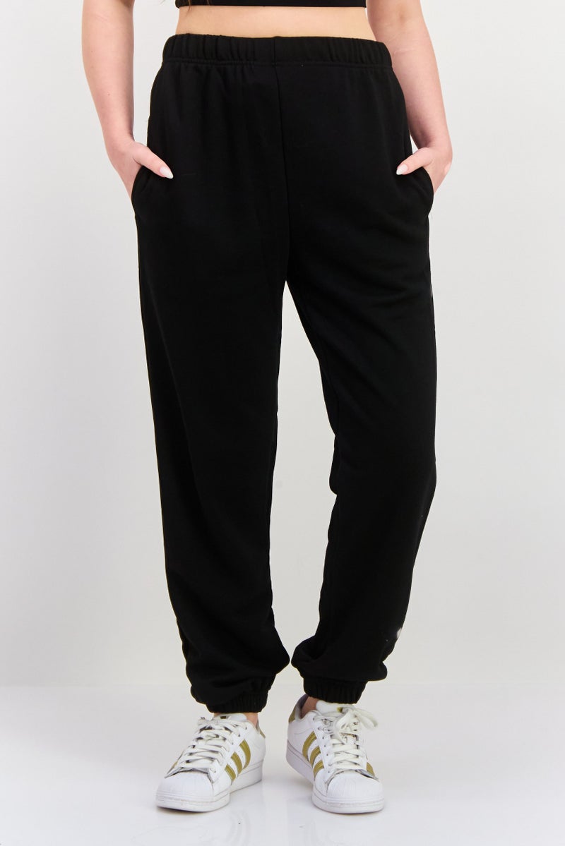 NIA Women Regular Fit Solid Sweatpants, Black - Image 1