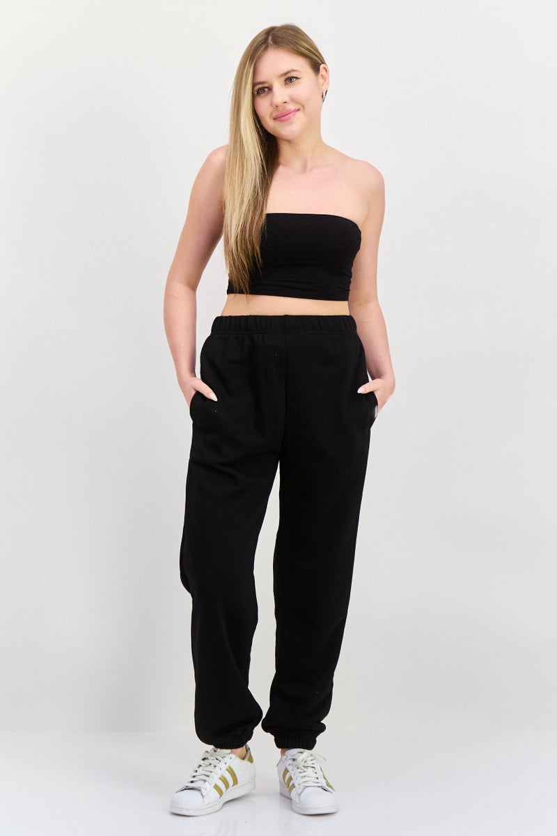 NIA Women Regular Fit Solid Sweatpants, Black - Image 4