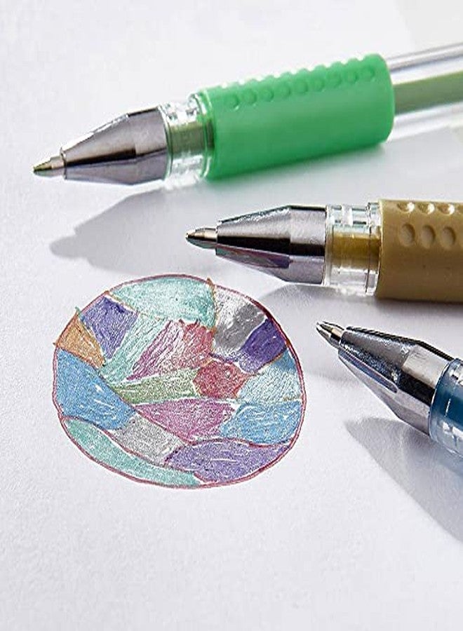 KINGART Metallic Rollerball Gel Pens, Set of 20 Shiny Colors with Soft-Grip Comfort, XL Ink Cartridge - Ink, Great for All Ages, Writing, Coloring, Doodling, Scrapbooking, Journaling & More - Image 2