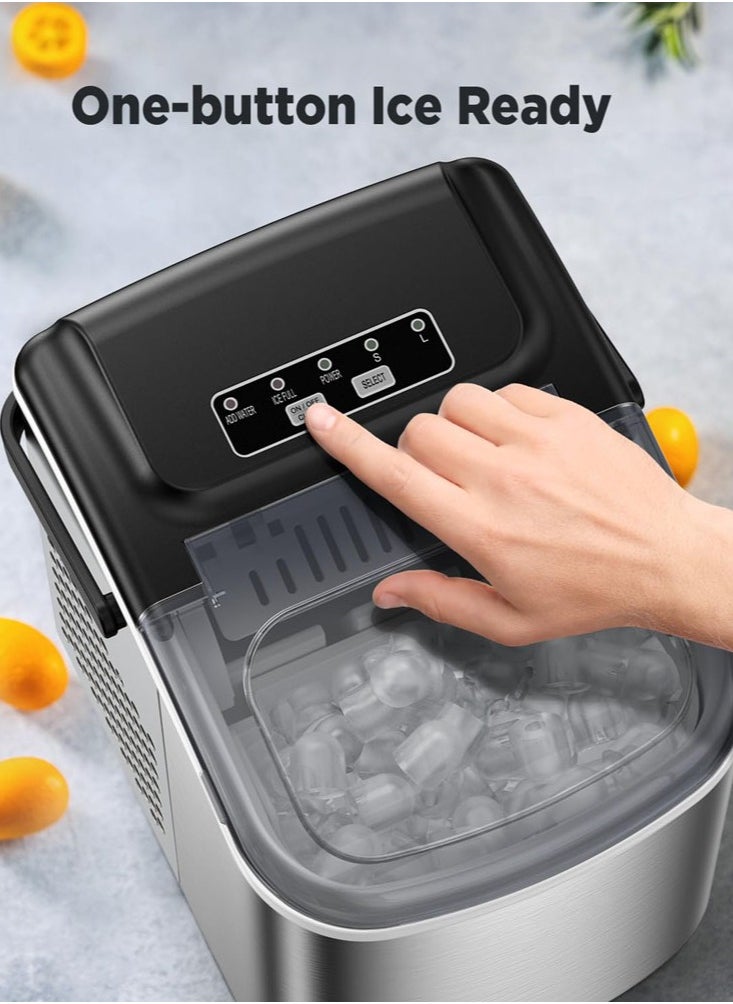 Joshberg Ice Makers Countertop, 9 Cubes Ready in 6 Mins, Self-Cleaning Ice Maker Machine with Ice Scoop and Basket, 2 Sizes of Ice for Home/Kitchen/Office/Party  - Image 4
