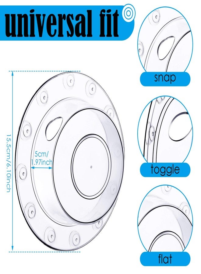 Jetec 2 Pack Bathtub Drain Stoppers 6.1 Inch Bathtub Overflow Cover Transparent PVC Bath Stoppers Overflow Drain Cover Plug for Deep Water Abysmal Bath Tub Hole Kitchen - Image 2
