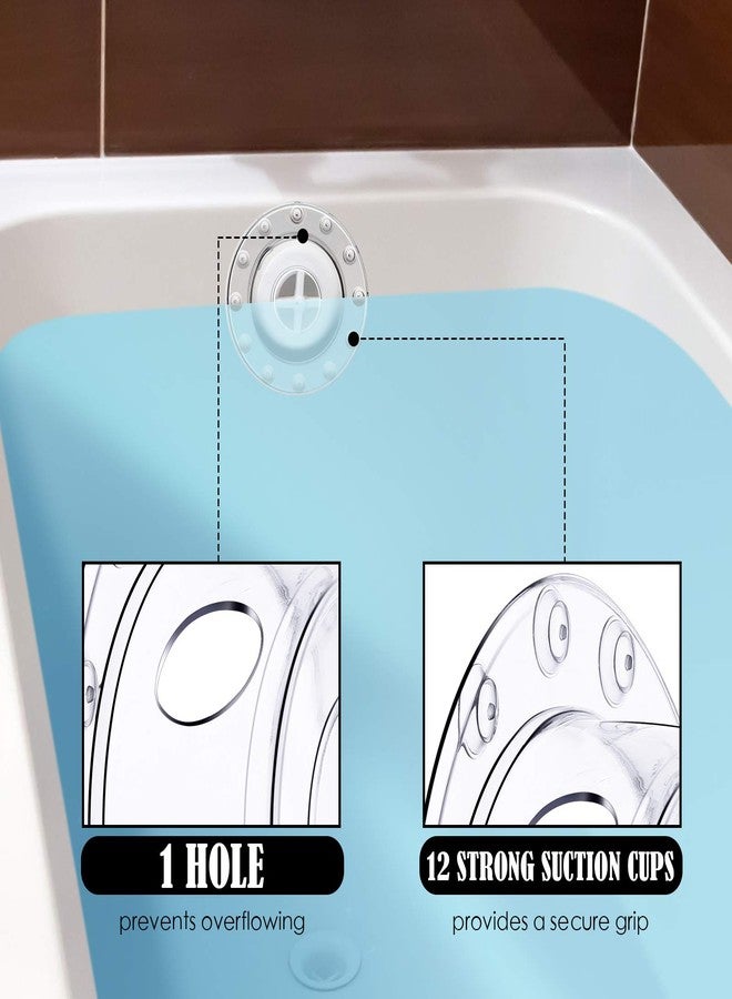 Jetec 2 Pack Bathtub Drain Stoppers 6.1 Inch Bathtub Overflow Cover Transparent PVC Bath Stoppers Overflow Drain Cover Plug for Deep Water Abysmal Bath Tub Hole Kitchen - Image 4