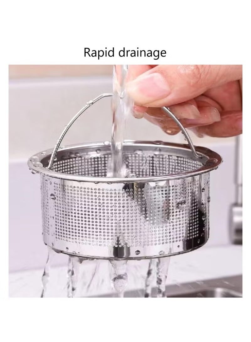 2 Pack Sink Strainer 304 Stainless Steel Kitchen Sink Strainer Anti-Clogging Drain Filter Strainer Kitchen Sink Drain Strainer and 1.6 Inch Deep Kitchen Sink Strainer - Image 3