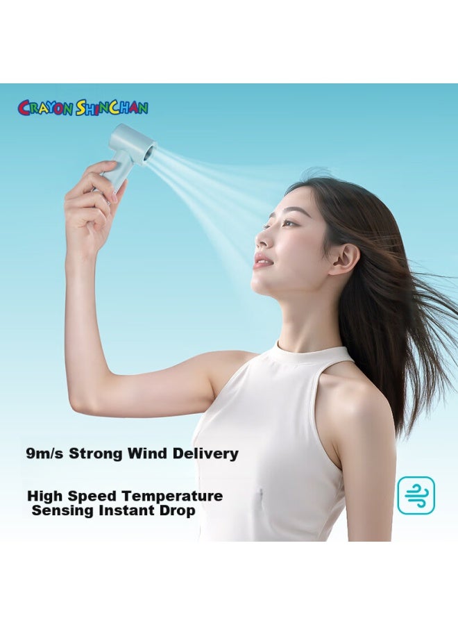 Rock Crayon Shin-chan Handheld Fan With Turbo Powerful Cooling, Portable Silent Mini Usb Fan With Digital Display, Super Long Battery Life, Cute Cooling Artifact In Rice White - Image 2