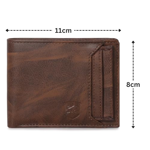 SAMTROH Men Casual, Ethnic, Evening/Party, Formal, Travel, Trendy Beige Artificial Leather Wallet (8 Card Slots) (Brown New) - Image 4