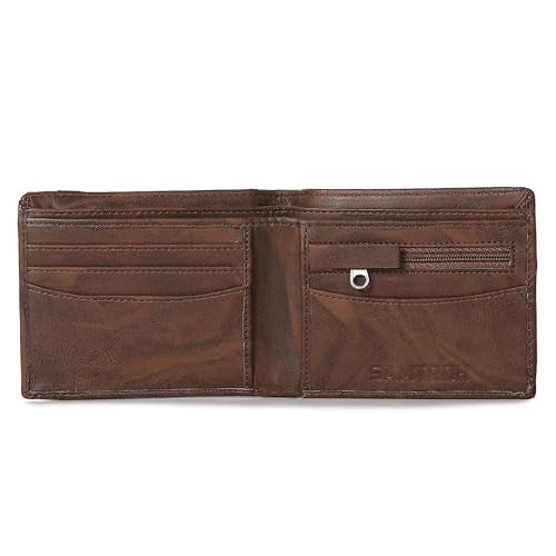 SAMTROH Men Casual, Ethnic, Evening/Party, Formal, Travel, Trendy Beige Artificial Leather Wallet (8 Card Slots) (Brown New) - Image 3