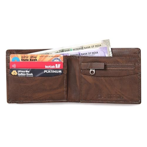 SAMTROH Men Casual, Ethnic, Evening/Party, Formal, Travel, Trendy Beige Artificial Leather Wallet (8 Card Slots) (Brown New) - Image 2
