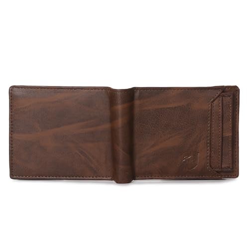 SAMTROH Men Casual, Ethnic, Evening/Party, Formal, Travel, Trendy Beige Artificial Leather Wallet (8 Card Slots) (Brown New) - Image 5