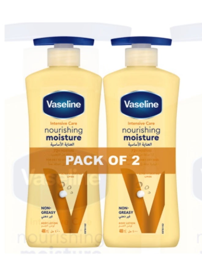 Vaseline Intensive Care Nourishing Moisture Body Lotion Pack of 2 400 ml - Image 1