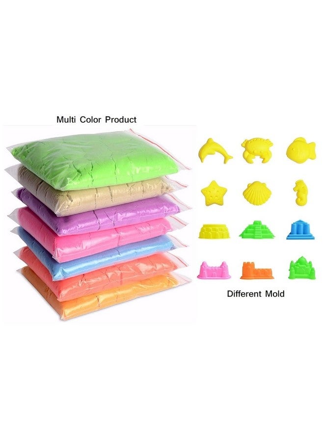 DARKNESS Multicolor Kinetic Sand Castle Kit for Kids, 1Kg Reusable Magic Clay/Dough with 5 Castle Molds Play, Creative Fun Activities Soft Sand Clay Toys for Boys & Girls, Ages 3+ (Rectangle Box) - Image 3