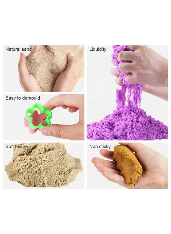 DARKNESS Multicolor Kinetic Sand Castle Kit for Kids, 1Kg Reusable Magic Clay/Dough with 5 Castle Molds Play, Creative Fun Activities Soft Sand Clay Toys for Boys & Girls, Ages 3+ (Rectangle Box) - Image 4