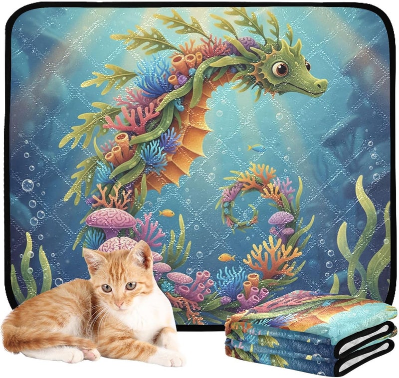 3 Pack Dog Pee Mats Rug for Dogs Muddy Feet Washable Anti Slip Floor Mat for Car 20x24in Leafy Sea Dragon Kelp Safari Collage - Image 2