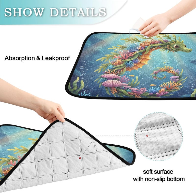 3 Pack Dog Pee Mats Rug for Dogs Muddy Feet Washable Anti Slip Floor Mat for Car 20x24in Leafy Sea Dragon Kelp Safari Collage - Image 4