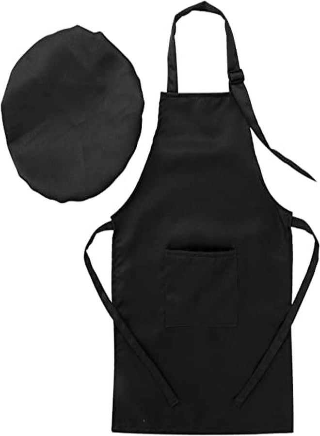 MODERNAZ Black chef apron for kids | Children Baking Aprons for Cooking Baby Baking Aprons (12-14 years) - Image 1