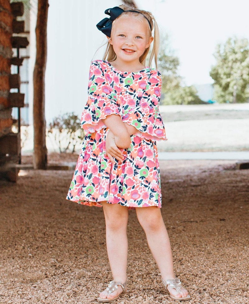 RuffleButts Girls Navy Bow Headband - One Size - Image 2