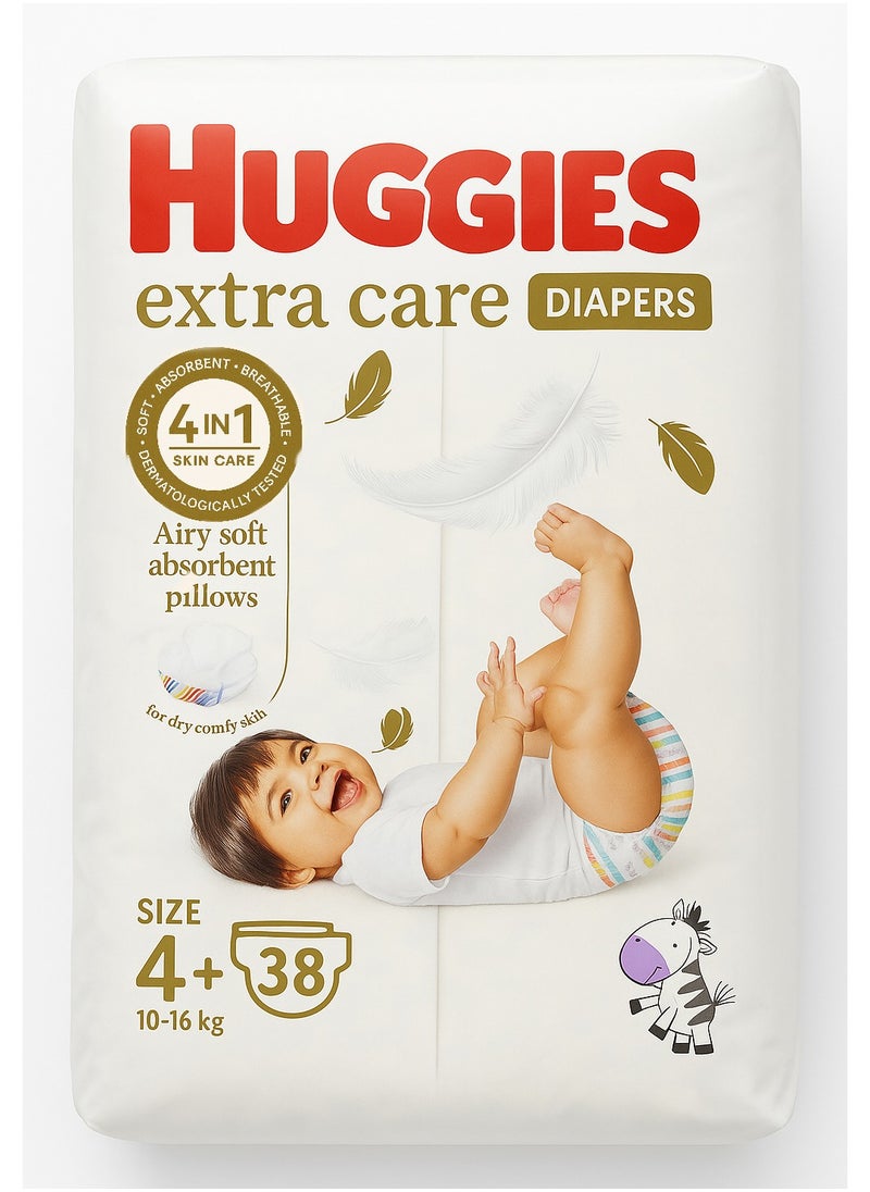 Huggies Huggies Extra care diapers size +4 , 38 pcs 