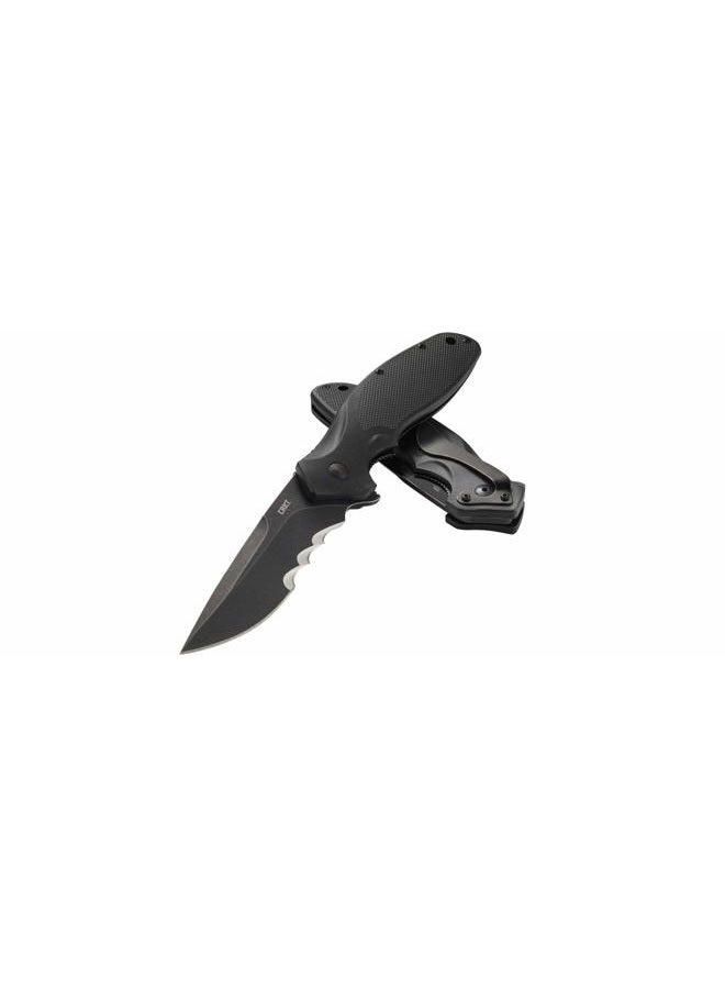 CRKT Shenanigan Black with Veff Serrations Everyday Carry, Serrated Edge Blade, Veff Serrations, Liner Lock, Glass Reinforced Nylon Handle, Pocket Clip K800KKP - Image 3