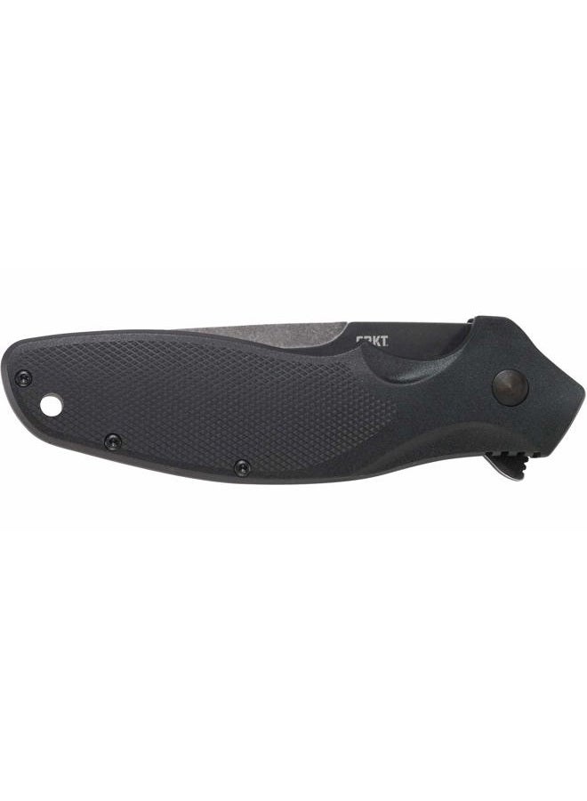 CRKT Shenanigan Black with Veff Serrations Everyday Carry, Serrated Edge Blade, Veff Serrations, Liner Lock, Glass Reinforced Nylon Handle, Pocket Clip K800KKP - Image 4