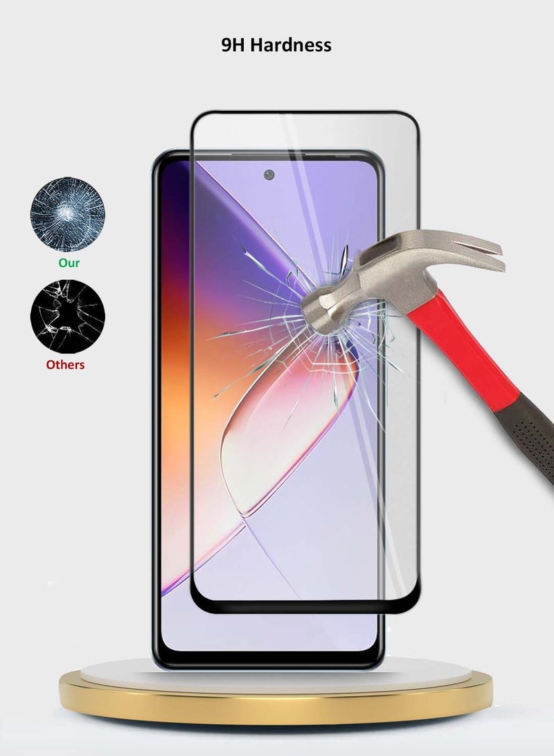 Wtech Infinix Note 40X 5G 2024 Premium E2E Series Full Glue Full Cover Tempered Glass Screen Protector - Clear/Black - Image 2