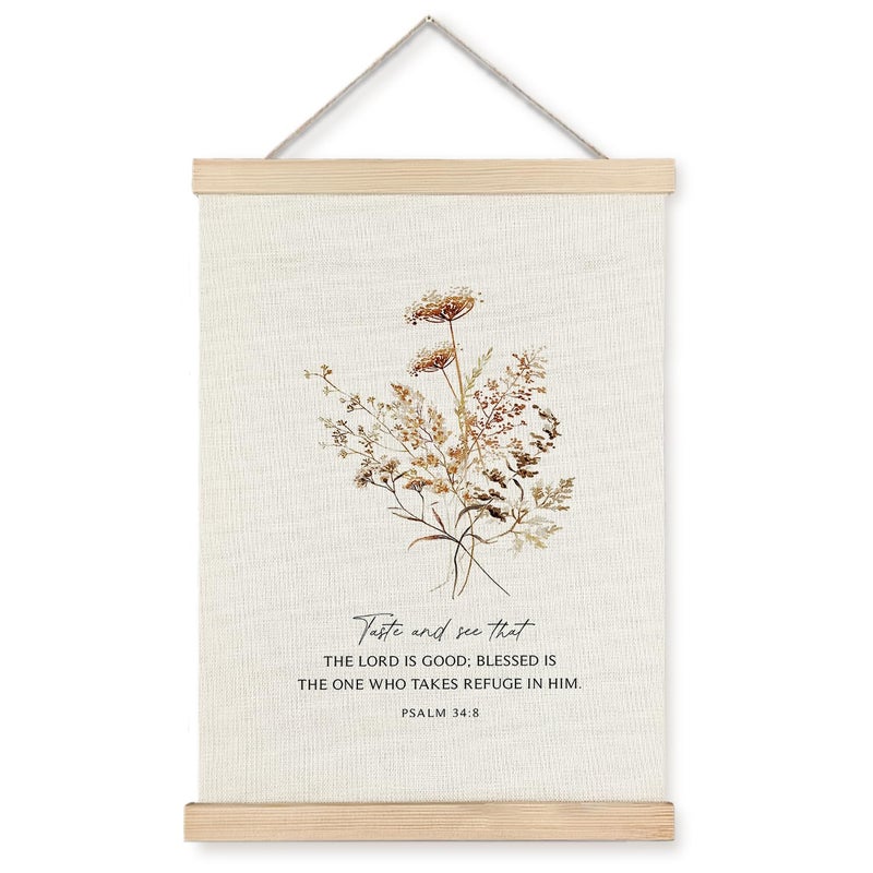 Supwhd Boho Floral Christian Wall Art with Wooden Poster Hanger  God is Good Bible Verses Posters Wall Art Decor  Christian Wall Decor  Christian Home Decor  Christian Room Decor  12x16 Inch - Image 1