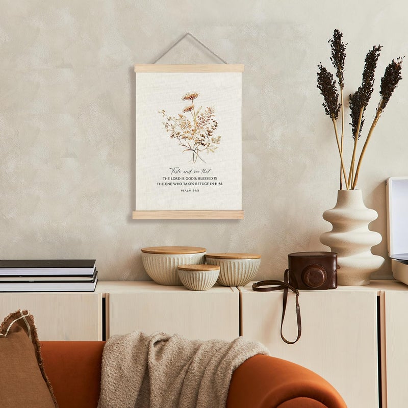 Supwhd Boho Floral Christian Wall Art with Wooden Poster Hanger  God is Good Bible Verses Posters Wall Art Decor  Christian Wall Decor  Christian Home Decor  Christian Room Decor  12x16 Inch - Image 2