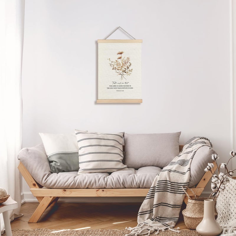 Supwhd Boho Floral Christian Wall Art with Wooden Poster Hanger  God is Good Bible Verses Posters Wall Art Decor  Christian Wall Decor  Christian Home Decor  Christian Room Decor  12x16 Inch - Image 3