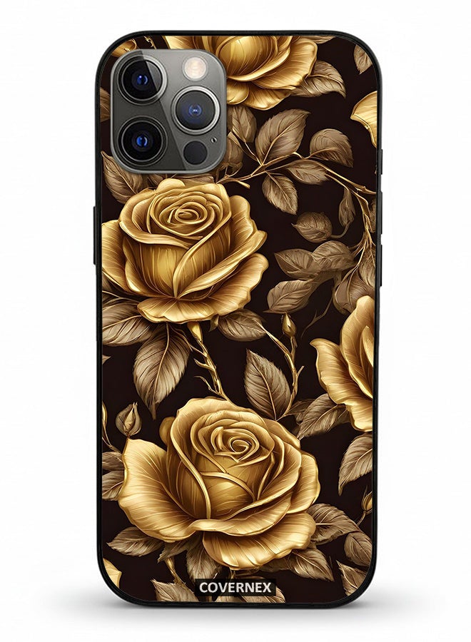 Covernex غطاء حماية آيفون 12 برو مطبوع بتصميم وردة ملكية - Image 2