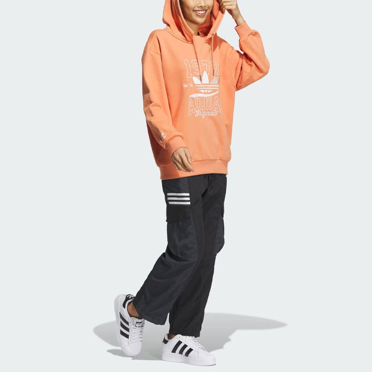Adidas (WMNS) adidas originals Logo Sportswear Hoodie 'light khaki brown' - Image 4