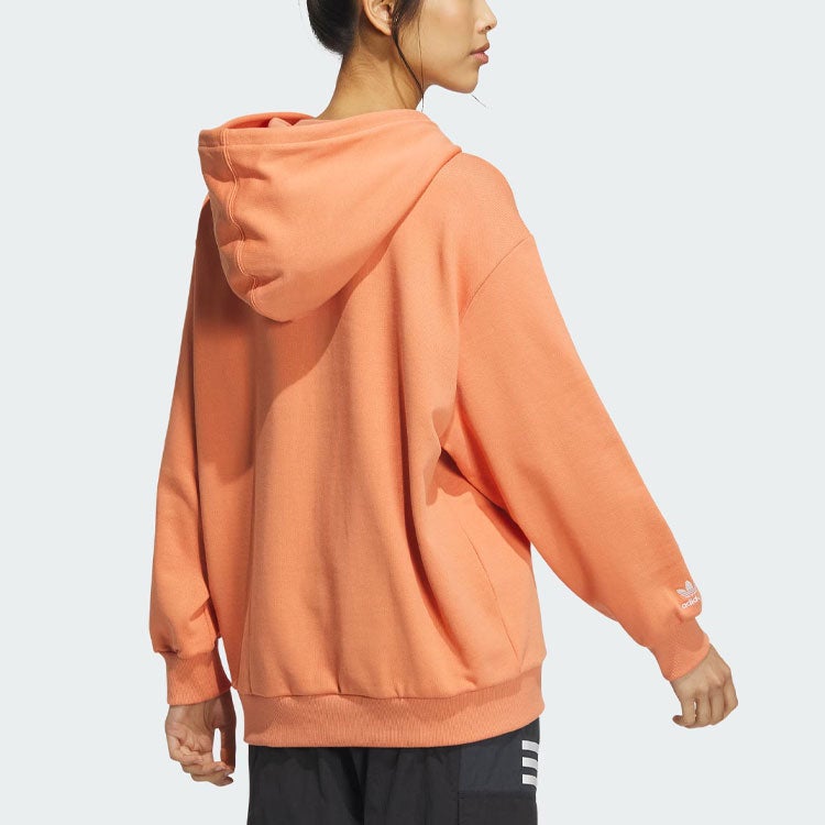 Adidas (WMNS) adidas originals Logo Sportswear Hoodie 'light khaki brown' - Image 3