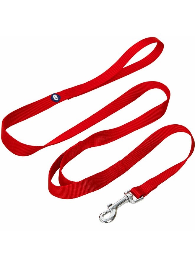 Blueberry Pet Blueberry Pet Essentials Double Handle Dog Leash for Traffic Control | 5ft. x 5/8" Small Dog Leash | Classic Dog Leash with Two Handles for Dogs That Pull | Nylon 2 Handle Dog Leash in Rouge Red  - Image 1