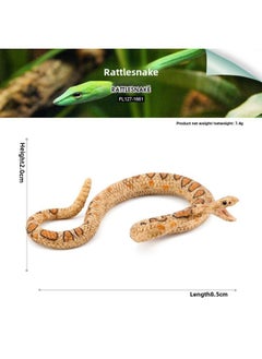 Simulation Animal Model Rattlesnake Coral Snake Silver Ring Snake Red Tail Spoon Tummy Giant Spoon Children's Cognitive Trick Toy-Color:PL127-1661 Rattlesnake