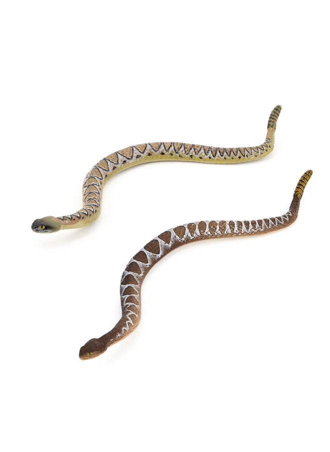 null - Simulation Animal Model Rattlesnake Coral Snake Silver Ring Snake Red Tail Spoon Tummy Giant Spoon Children's Cognitive Trick Toy-Color:PL127-1661 Rattlesnake - Image 1