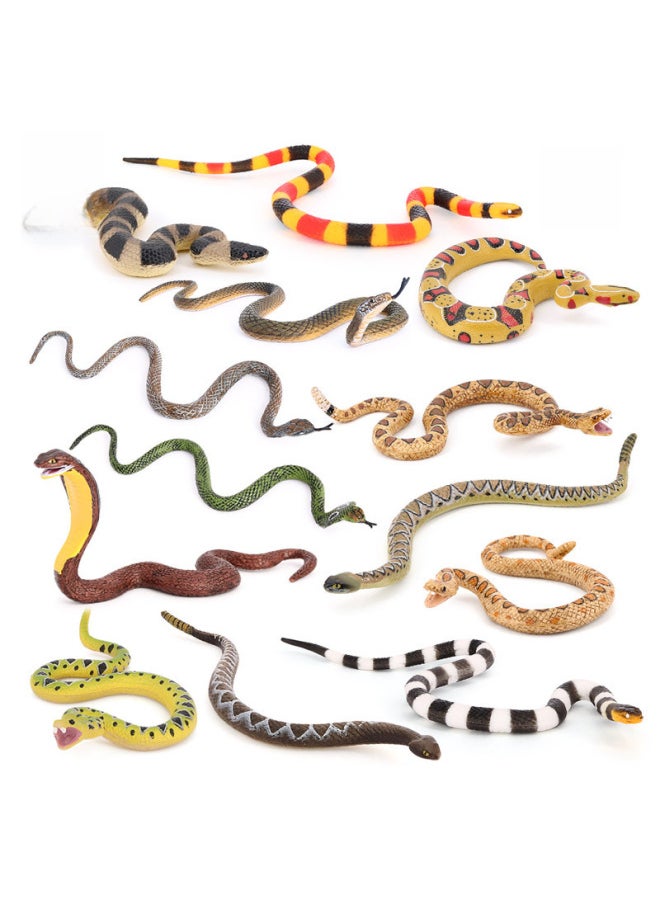 null - Simulation Animal Model Rattlesnake Coral Snake Silver Ring Snake Red Tail Spoon Tummy Giant Spoon Children's Cognitive Trick Toy-Color:PL127-1661 Rattlesnake - Image 1