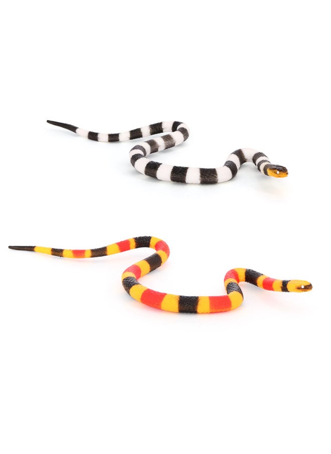 null - Simulation Animal Model Rattlesnake Coral Snake Silver Ring Snake Red Tail Spoon Tummy Giant Spoon Children's Cognitive Trick Toy-Color:PL127-1661 Rattlesnake - Image 1