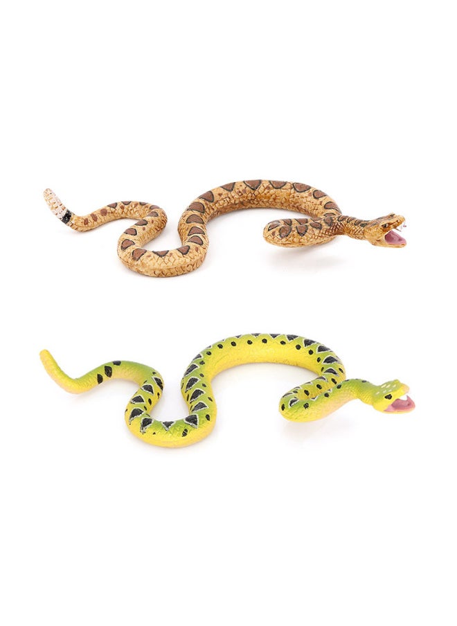 null - Simulation Animal Model Rattlesnake Coral Snake Silver Ring Snake Red Tail Spoon Tummy Giant Spoon Children's Cognitive Trick Toy-Color:PL127-1661 Rattlesnake - Image 1