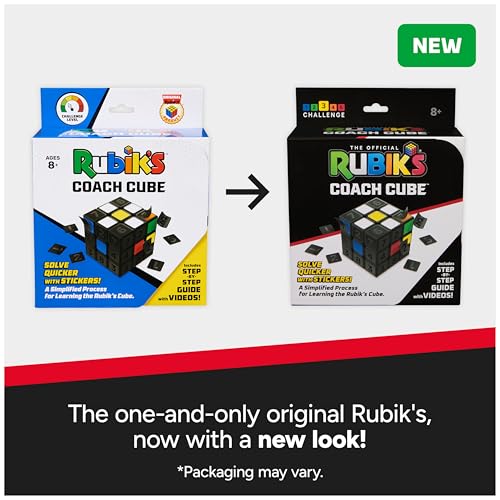 Rubik's Rubik’s Cube, Coach Cube, Learn to Solve 3x3 Cube with Stickers, Guide & Videos, Classic Color-Matching Puzzle, Problem-Solving Brain Teaser, Stocking Stuffers for Ages 8 & Up - Image 5