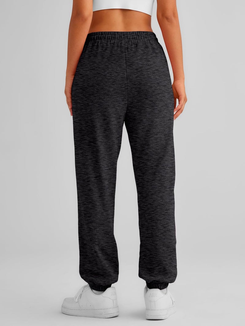 AUTOMET Women's Cinch Bottom Sweatpants Athletic Joggers Lounge Pants with Pockets Black Grey S - Image 5