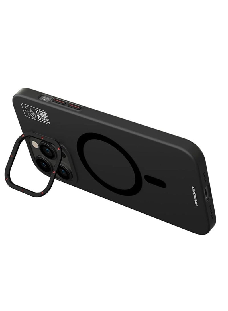 YOUNG KIT YoungKit Rock Sand Skin Feel MagSafe Apple iPhone 15 Pro max Case - black Color - Image 2