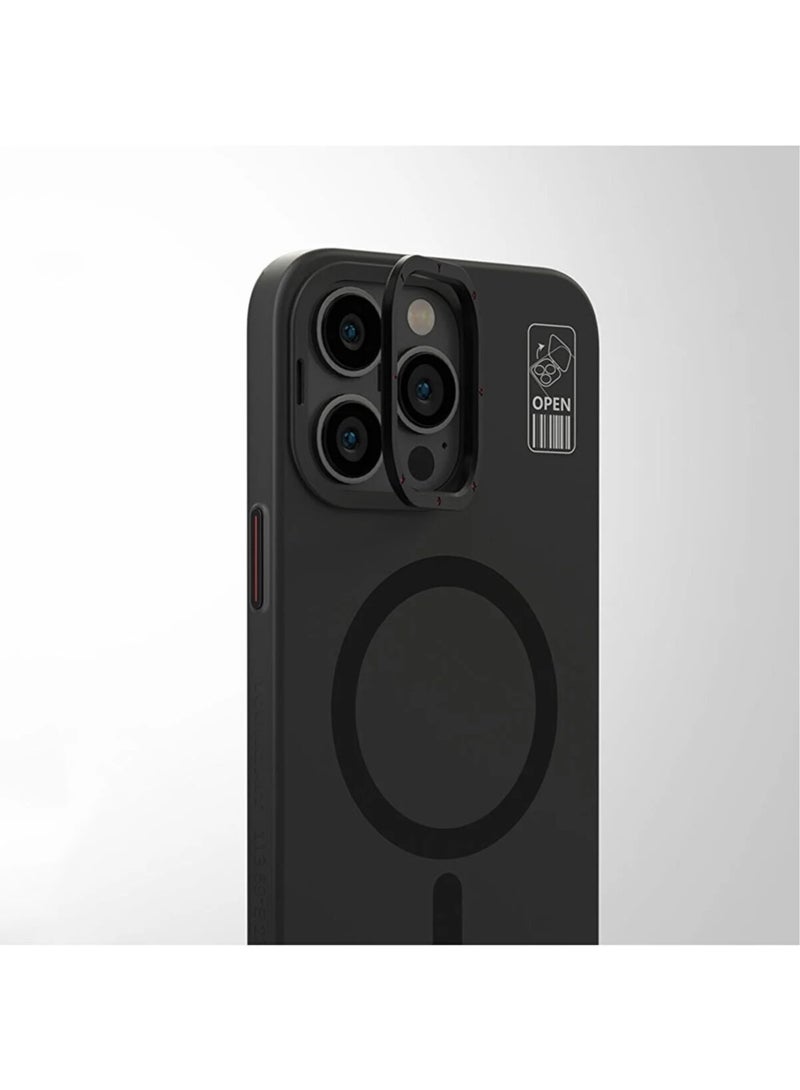 YOUNG KIT YoungKit Rock Sand Skin Feel MagSafe Apple iPhone 15 Pro max Case - black Color - Image 3